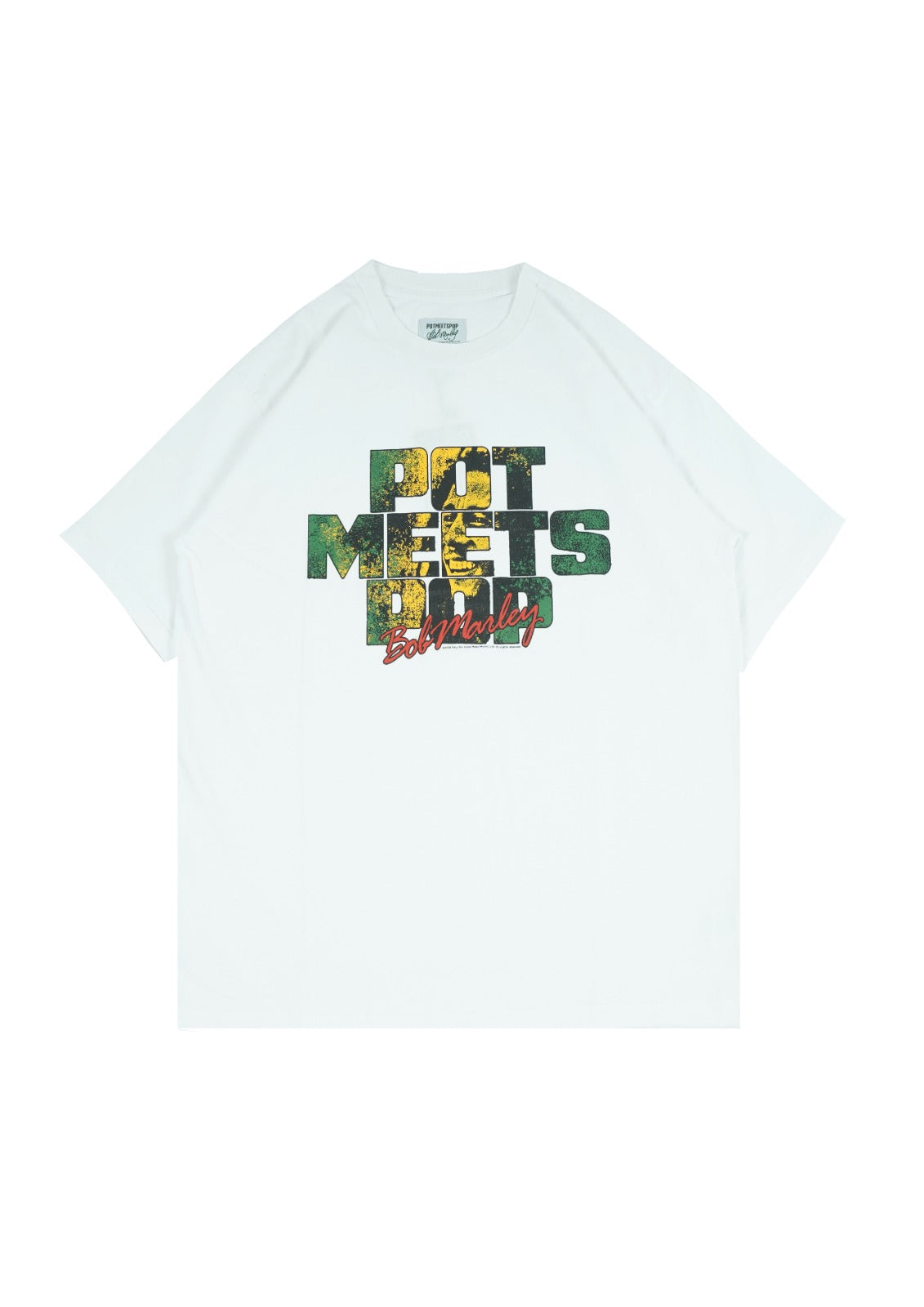 Pot Meets Pop x Bob Marley - Sunset Tee White