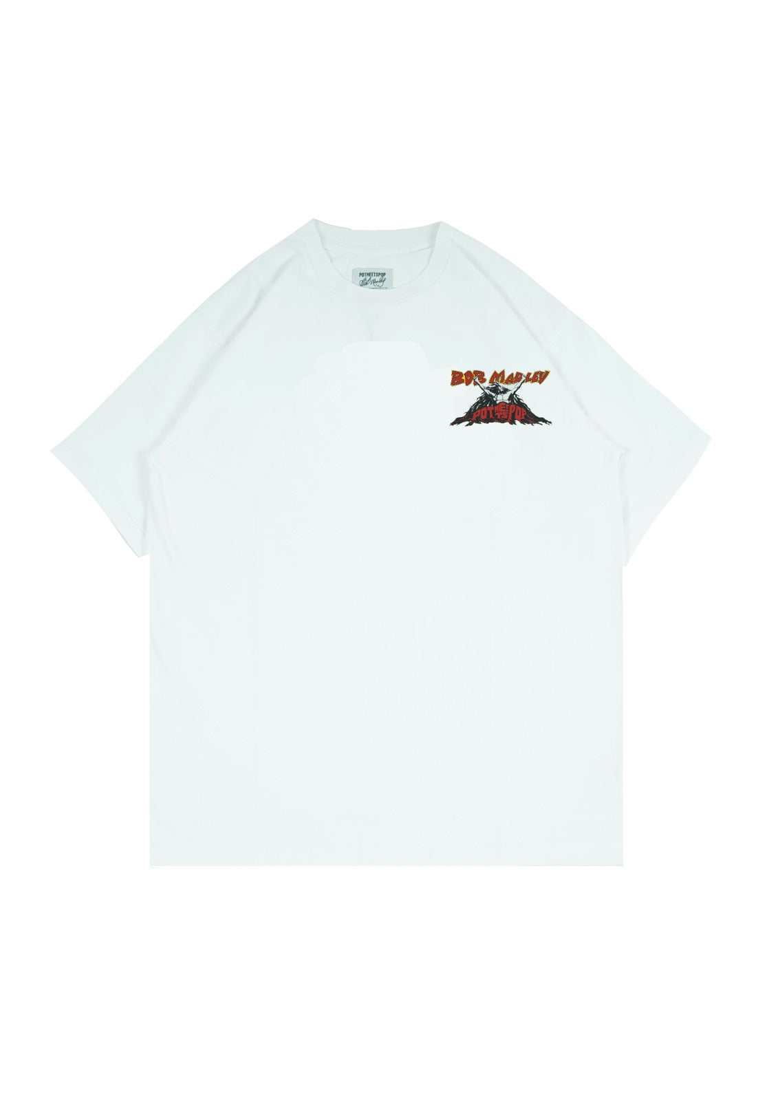 Pot Meets Pop x Bob Marley - Up Rissing Tee White