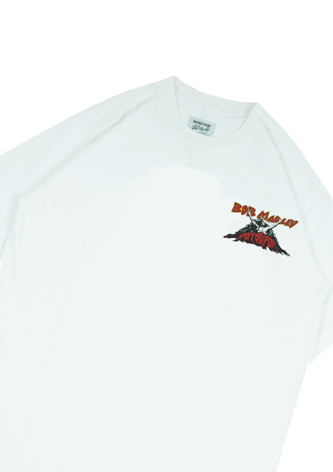 Pot Meets Pop x Bob Marley - Up Rissing Tee White