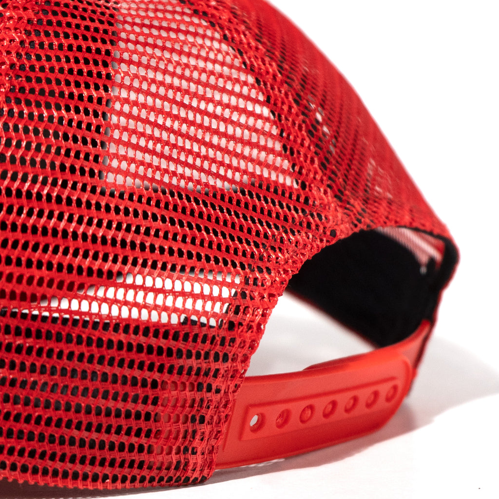 Pot Meets Pop Topi - Smoke Logo Trucker Caps Red - Topi