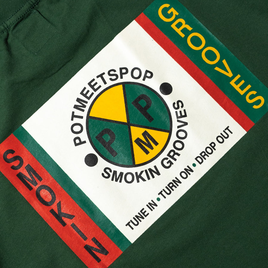 POT MEETS POP - SMOKIN GROOVES TEE GREEN SS`23