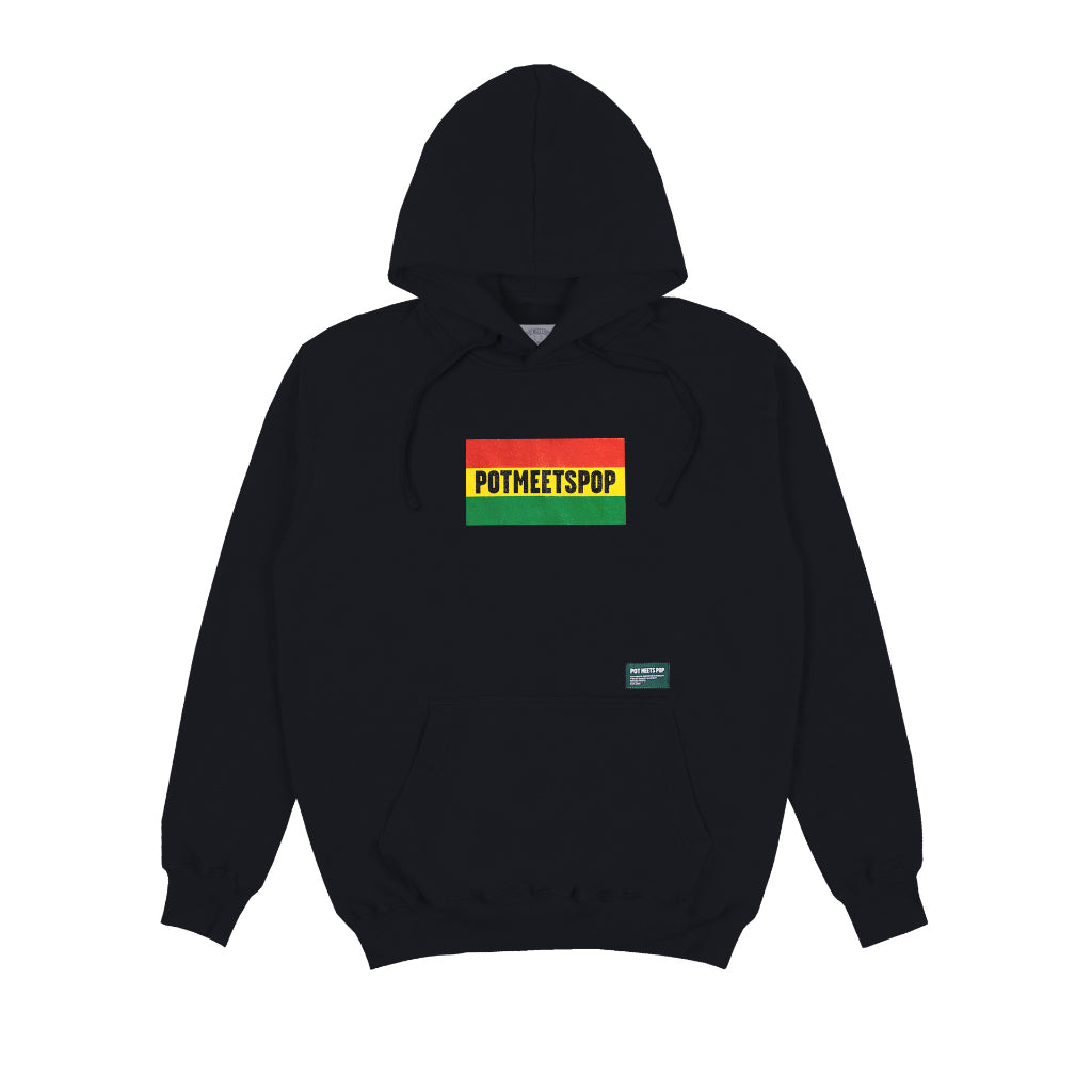 Pot Meets Pop Hoodie - Rasta Flag Hoodie Black