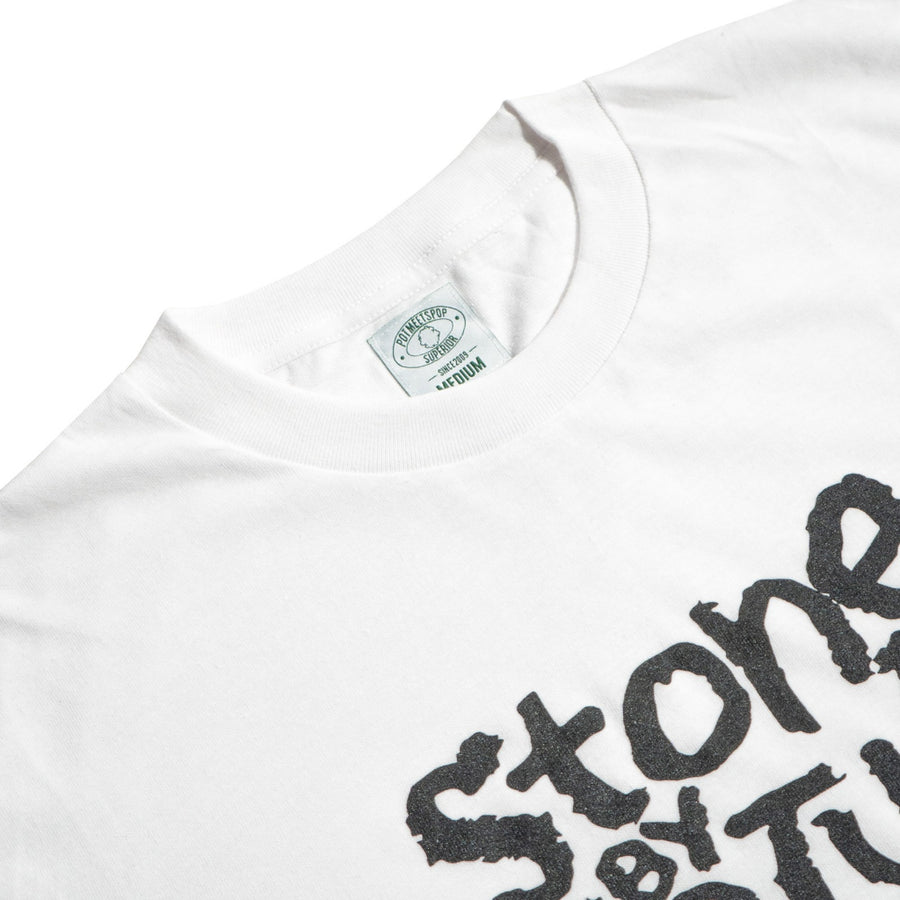 POT MEETS POP - STONED BY NATURE TEE WHITE SS`23