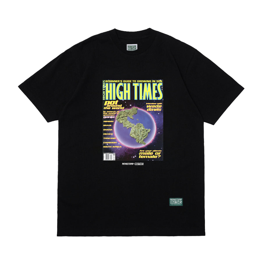 POT MEETS POP X HIGH TIMES MAGAZINE - POT AROUND THE WORLD TEE BLACK