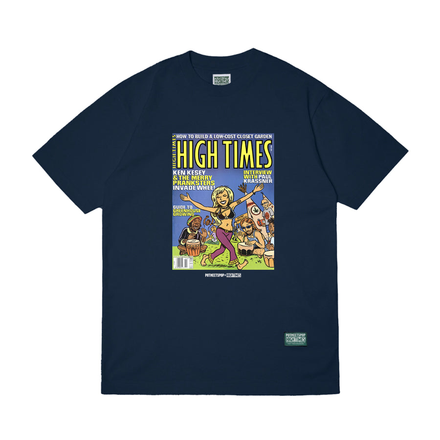 POT MEETS POP X HIGH TIMES MAGAZINE - WORLD HEMP EXPLOSION TEE NAVY