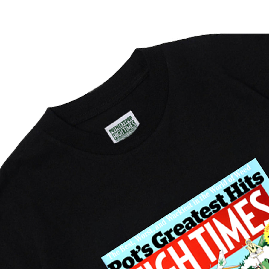 POT MEETS POP X HIGH TIMES MAGAZINE - POT'S GREATEST HITS TEE BLACK