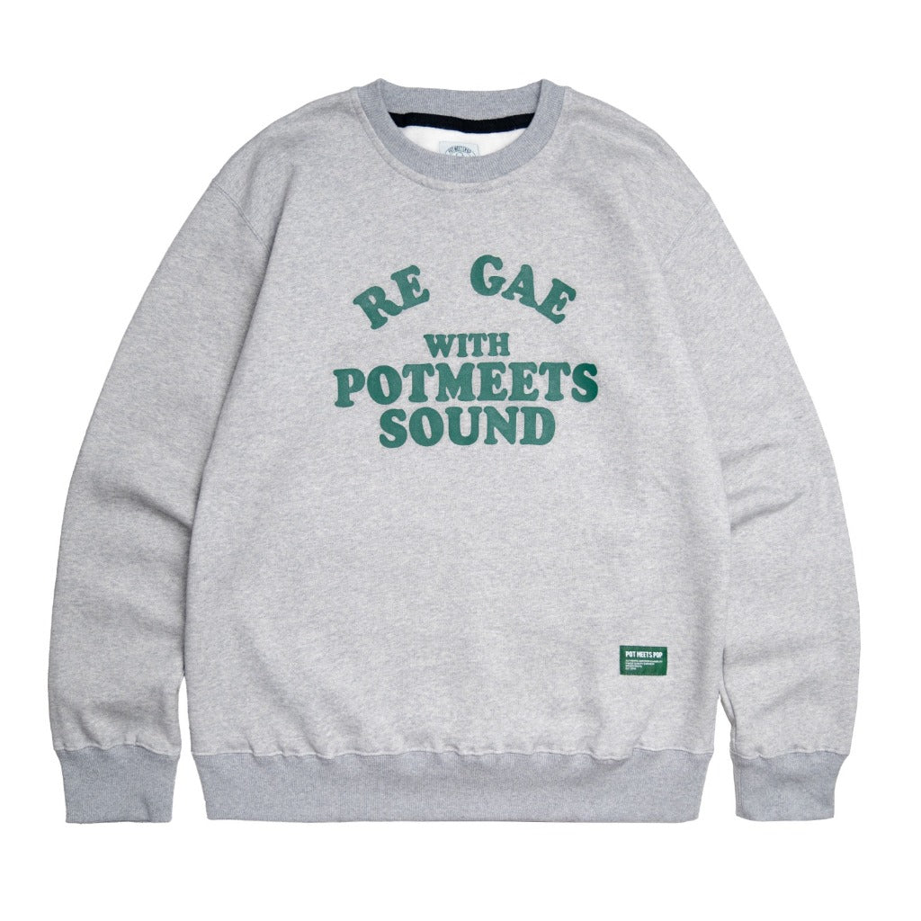 Pot Meets Pop Sweater Crewneck - Pot Meets Sound Crewneck Heather Grey Fw23 - Crewneck