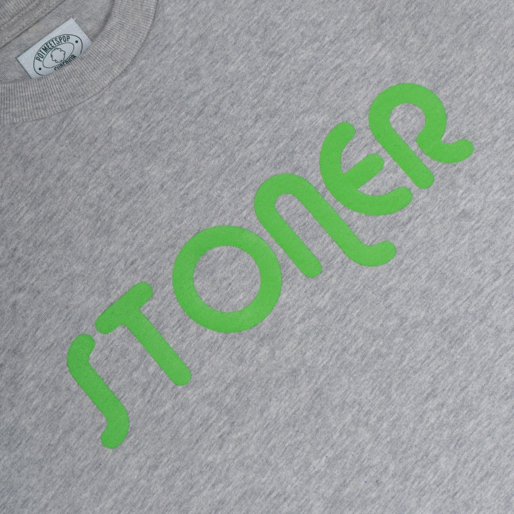 Pot Meets Pop Tshirt - Stoner Tee Grey fw23
