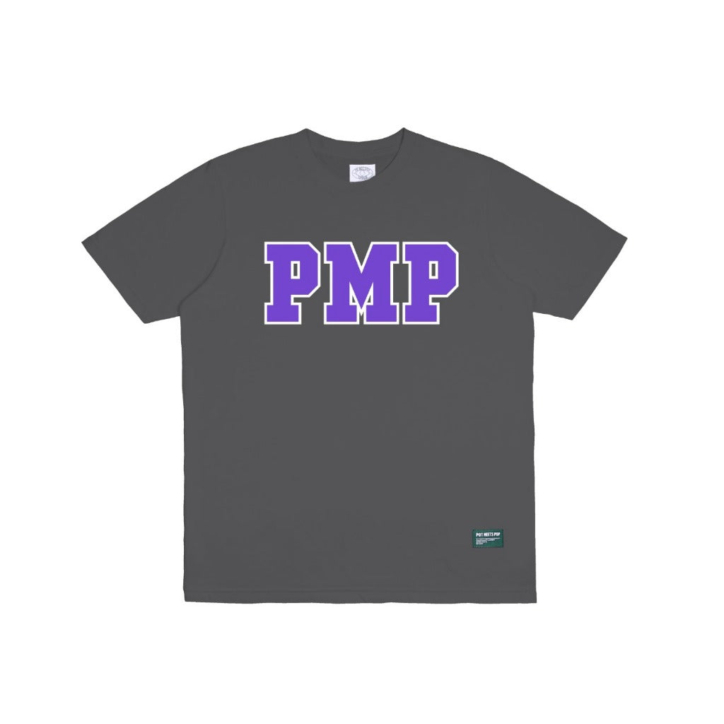 Pot Meets Pop Tshirt - Pmp Initial Tee Deep Grey Purple