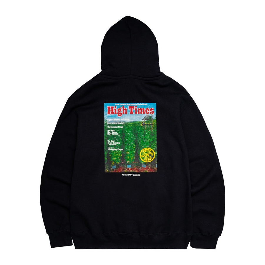 POT MEETS POP X HIGH TIMES MAGAZINE - GROWN GRASS HOODIE BLACK