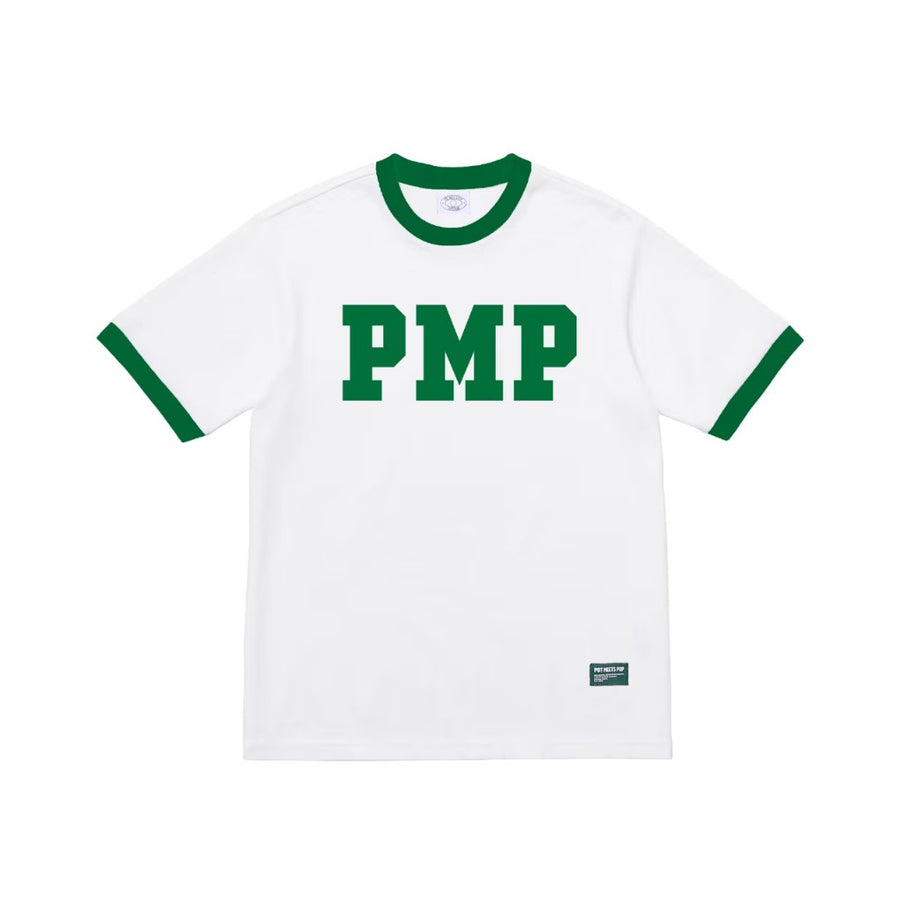 POT MEETS POP - PMP INITIAL RINGER TEE WHITE