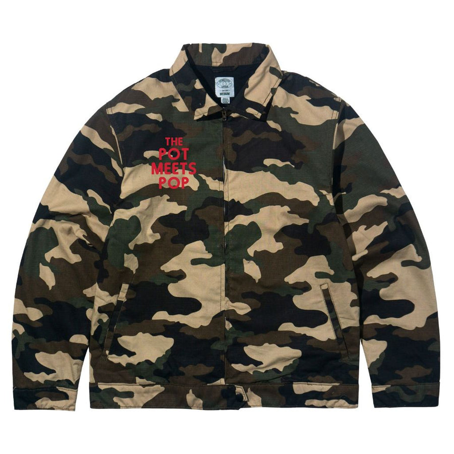 POT MEETS POP - HERRER WORK JACKET WOODLAND CAMO SS`24