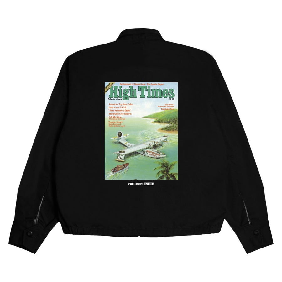 POT MEETS POP X HIGH TIMES - TRANS-MARIJUANA SOUVENIR JACKET BLACK