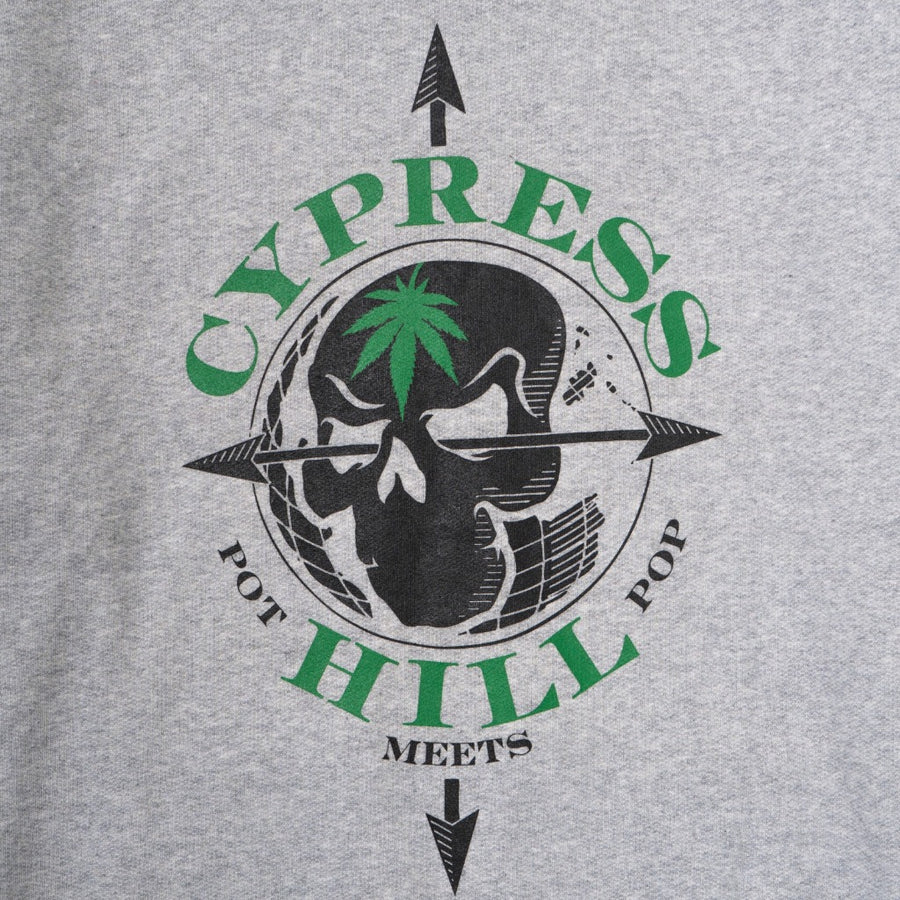 POT MEETS POP X CYPRESS HILL - SKULL & COMPASS HOODIE GREY