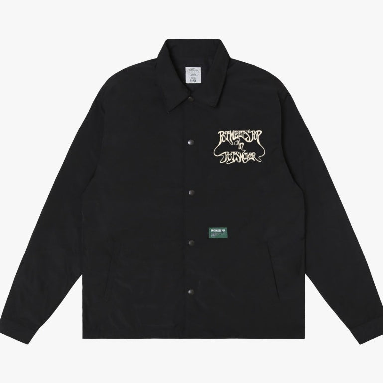 POT MEETS POP - POT SMOKER COACH JACKET BLACK SS`24