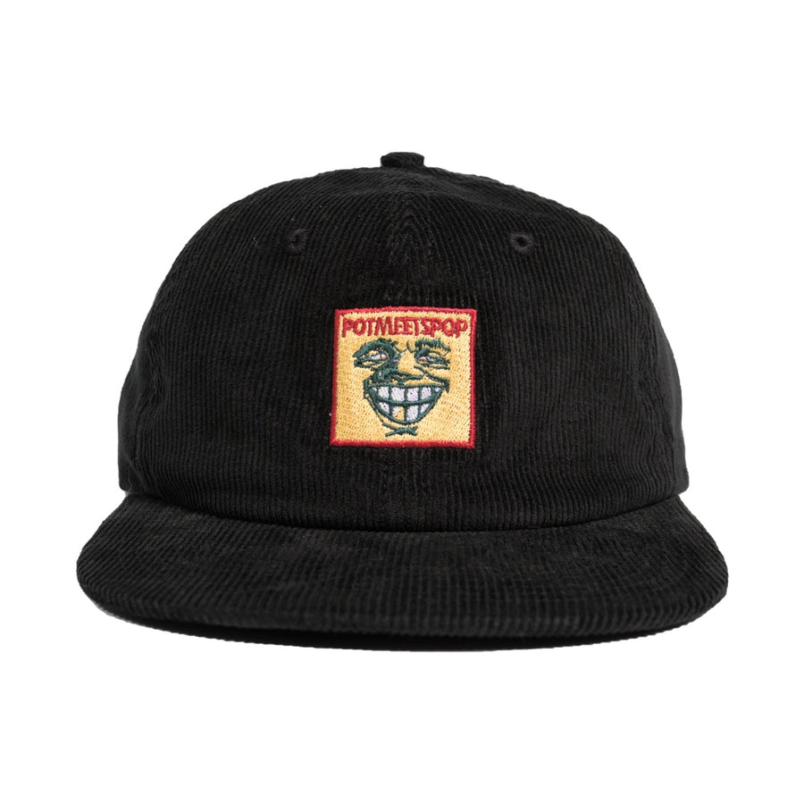 POT MEETS POP - WHY CANT BE STONED 6 PANEL CAP BLACK SS`24