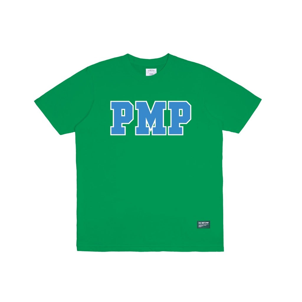 Pot Meets Pop Tshirt - Pmp Initial Tee Green Fuji Blue