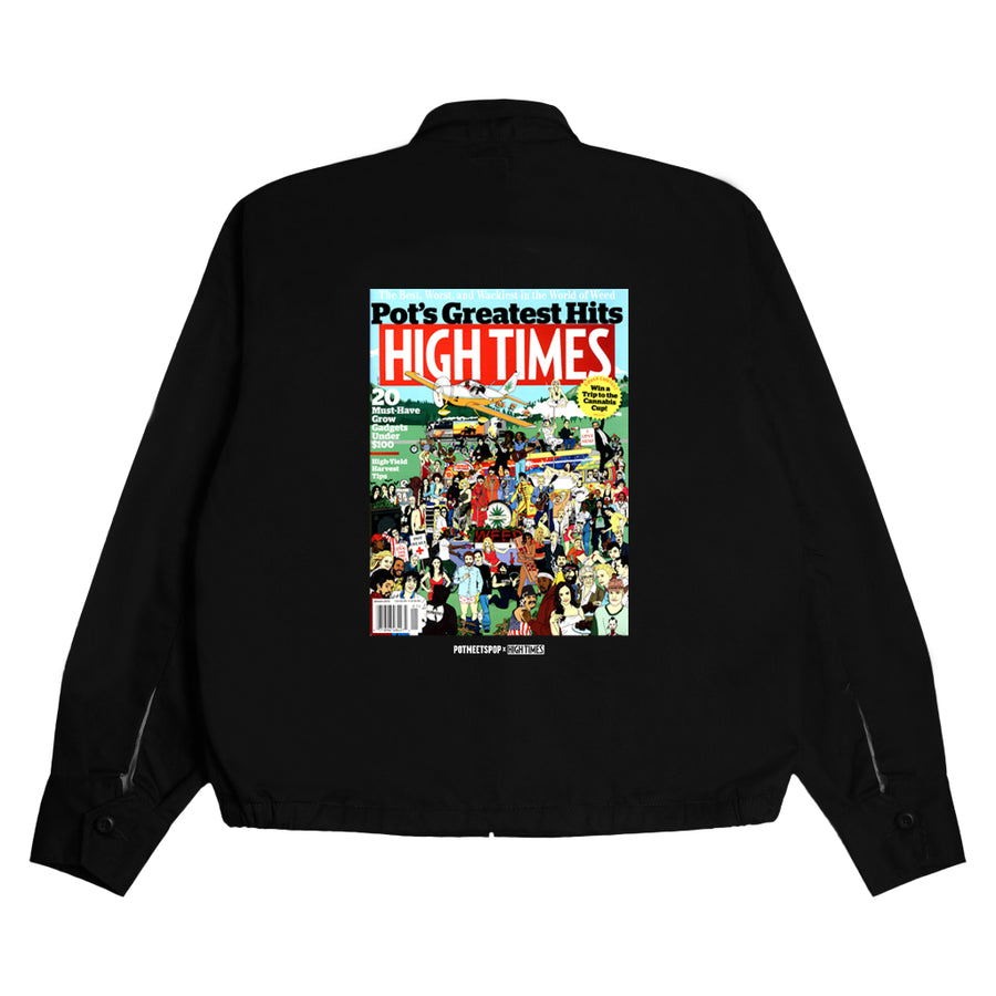 POT MEETS POP X HIGH TIMES MAGAZINE - POT'S GREATEST HITS SOUVENIR JACKET BLACK