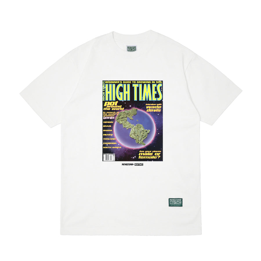 POT MEETS POP X HIGH TIMES MAGAZINE - POT AROUND THE WORLD TEE WHITE