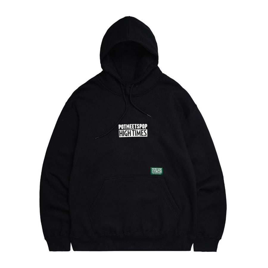 POT MEETS POP X HIGH TIMES MAGAZINE - GROWN GRASS HOODIE BLACK