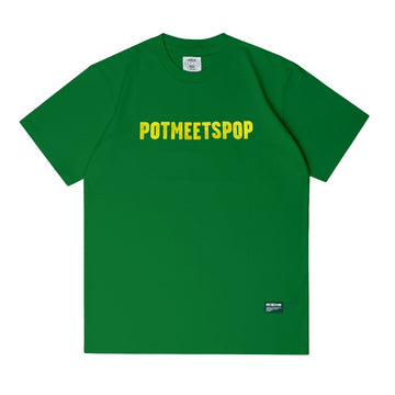 POT MEETS POP - LOGO TEE GREEN YELLOW