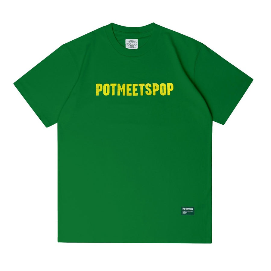 POT MEETS POP - LOGO TEE GREEN YELLOW