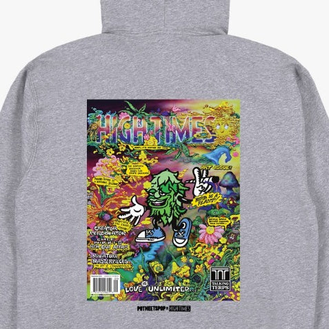 POT MEETS POP X HIGH TIMES MAGAZINE - HERB IS A PLANT HOODIE GREY