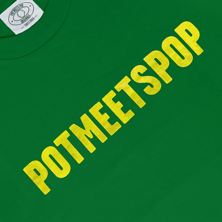 POT MEETS POP - LOGO TEE GREEN YELLOW