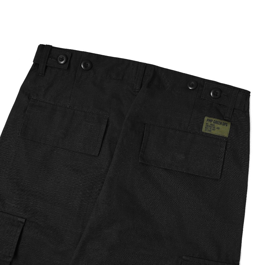 Pot Meets Pop Celana Cargo -Chronic Cargo Reguler Black Ripstop Green Ops - Cargo Pants