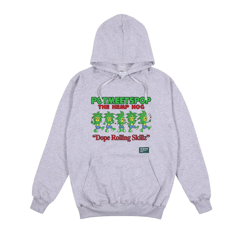 Pot Meets Pop Sweater Hoodie - The Hemp Hog Hoodie Grey FW`24 - Hoodie