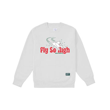 POT MEETS POP - FLY SO HIGH CREWNECK WHITE FW`24