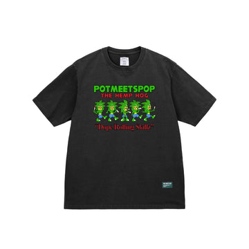 POT MEETS POP - THE HEMP HOG TEE BLACK FW`24