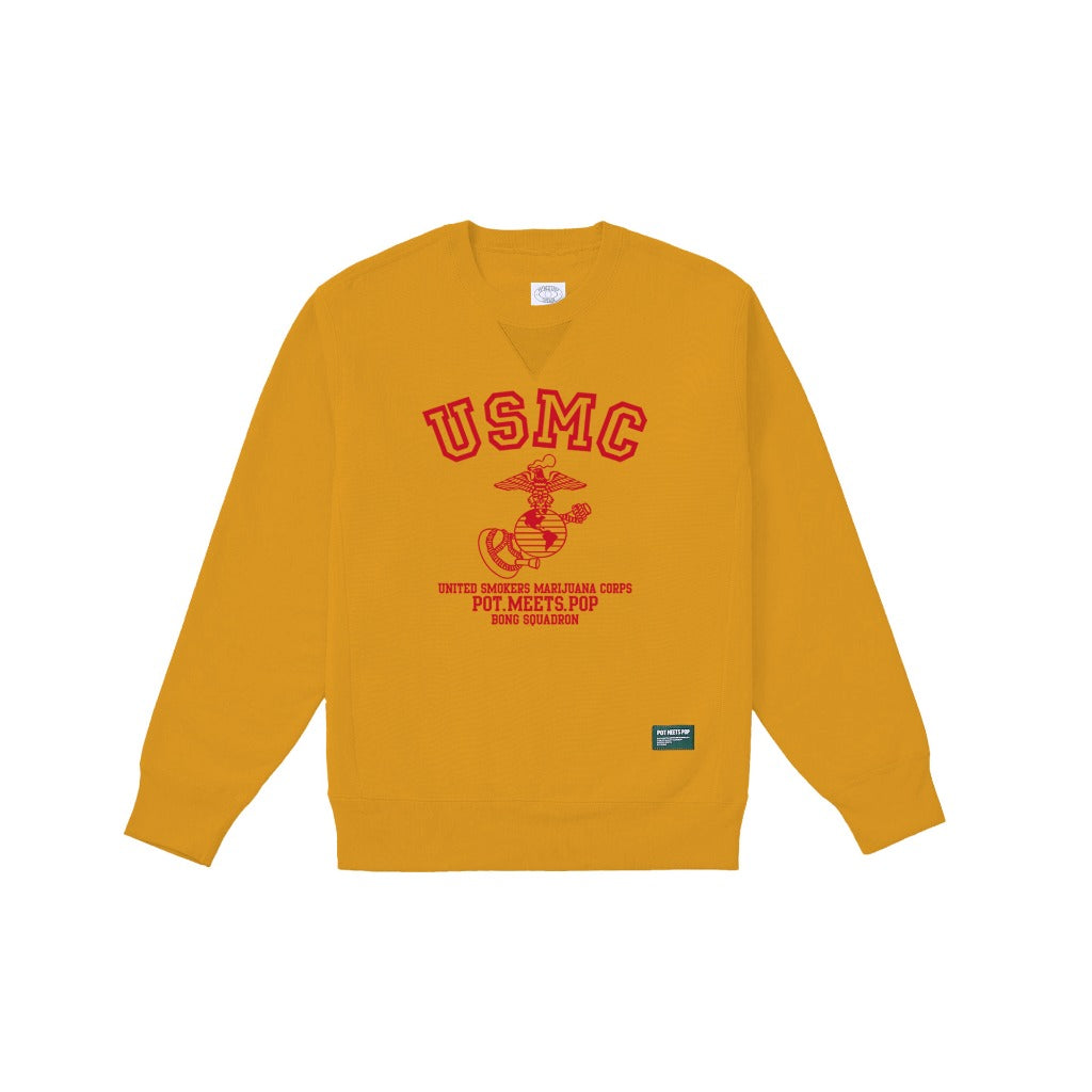 Pot Meets Pop Crewneck - Usmc Crewneck Yellow Fw24