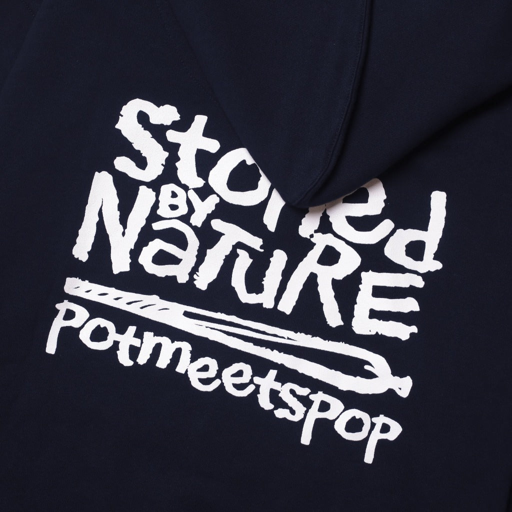 Pot Meets Pop Jaket Zipper - Stoned By Nature Zip Hoodie Navy SS`25 - Hoodie Zip