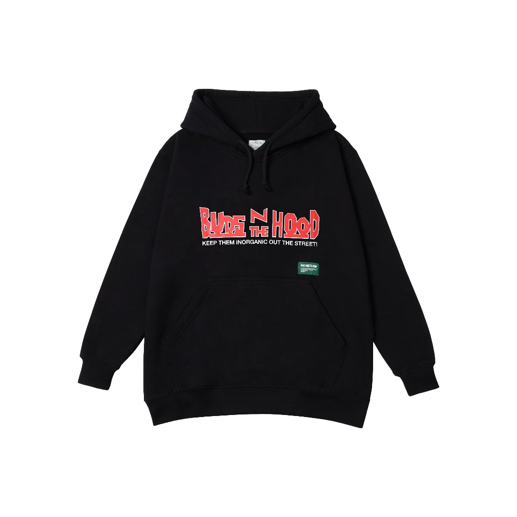 Pot Meets Pop Jaket - Budz In The Hood Hoodie Black Ss'25 - Hoodie