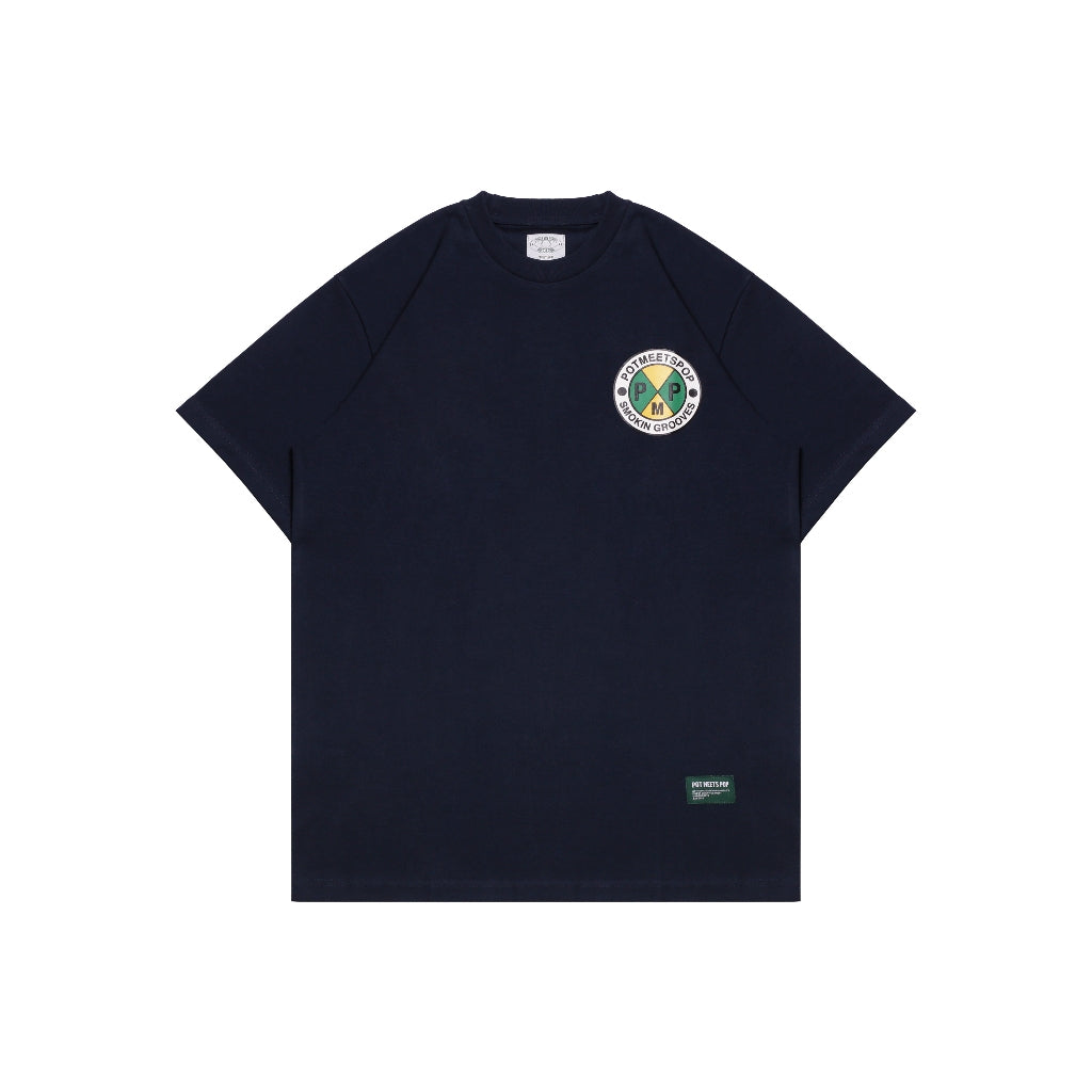 Pot Meets Pop Kaos Lengan Pendek - Smokin Grooves Tee Navy Ss`25 - T'shirt