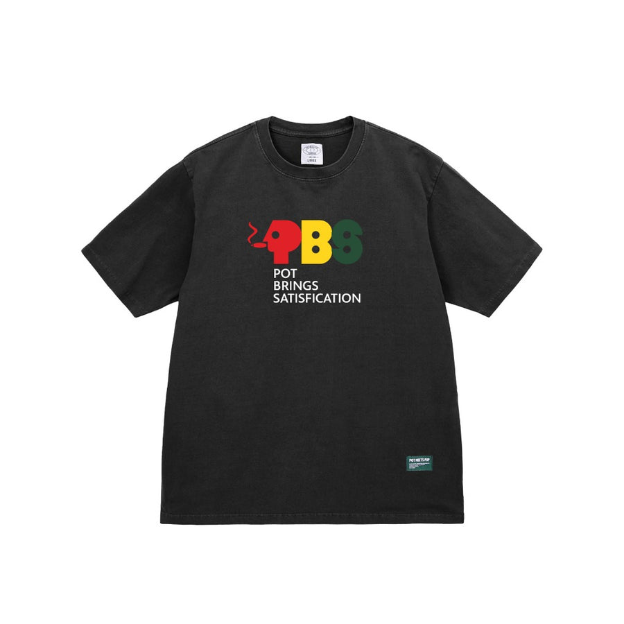 Pot Meets Pop Kaos Lengan Pendek - PBS Tee Black FW`24 - T Shirt