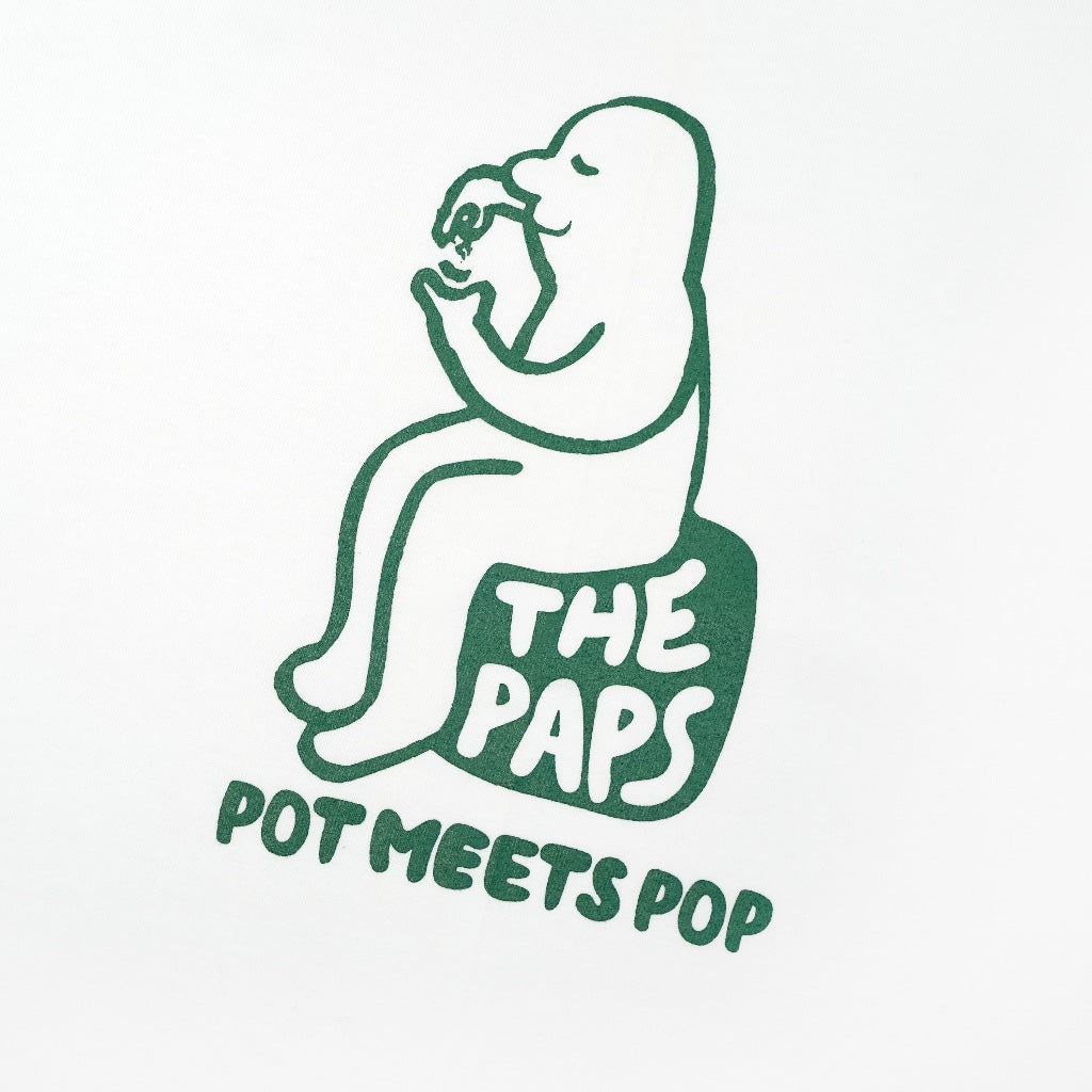 Pmp x The Paps - Pot Meets Paps - Roll Tee White