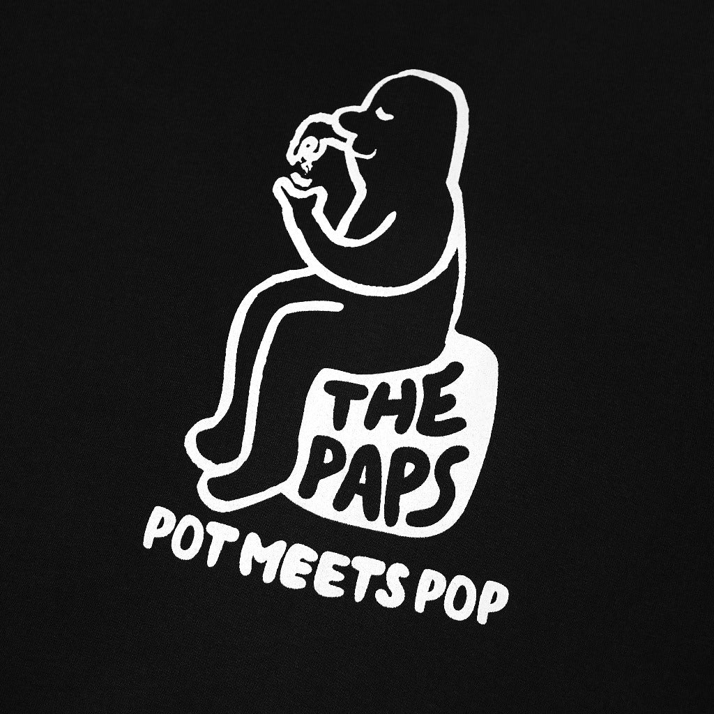 Pmp x The Paps - Pot Meets Paps - Roll Tee Black