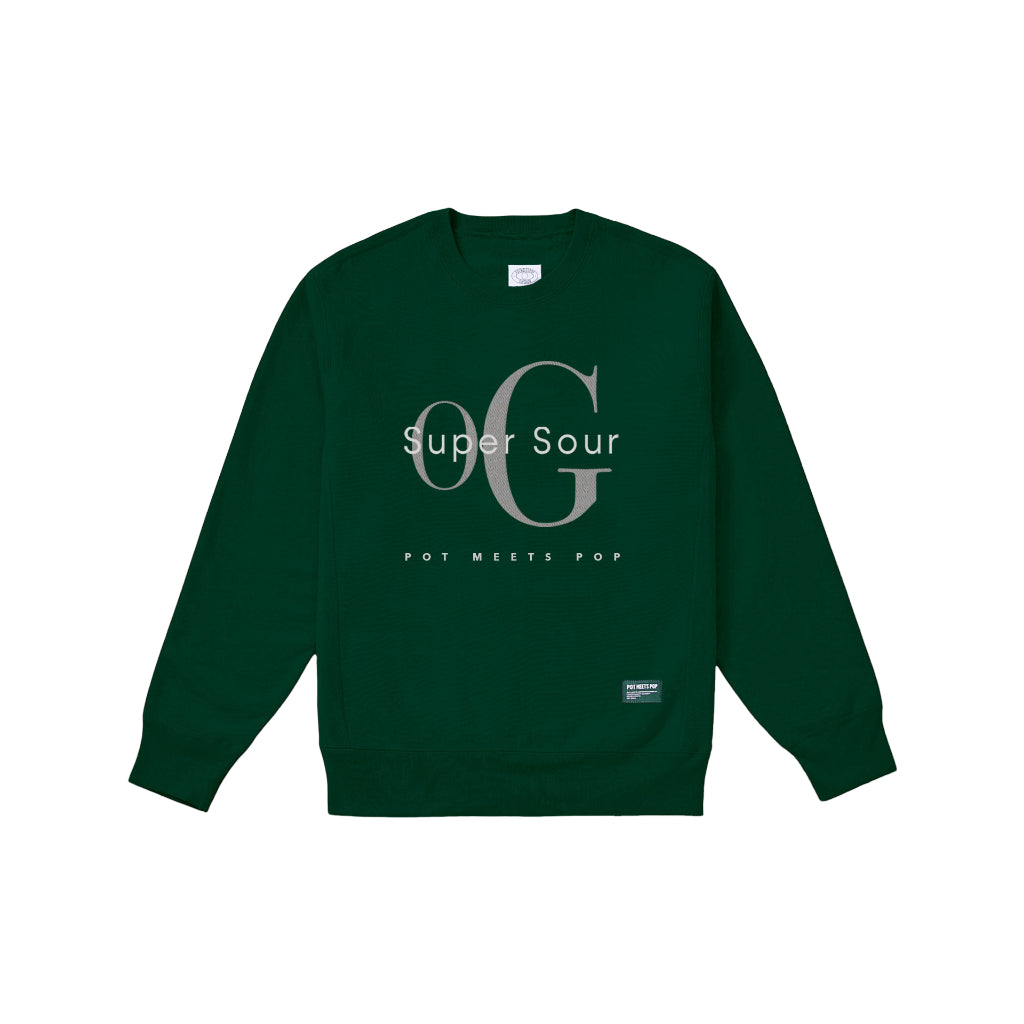 Pot Meets Pop Sweater Lengan Panjang - Supersour Og Sweatshirt Green Ss25 - Crewneck