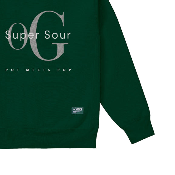 Pot Meets Pop Sweater Lengan Panjang - Supersour Og Sweatshirt Green Ss25 - Crewneck