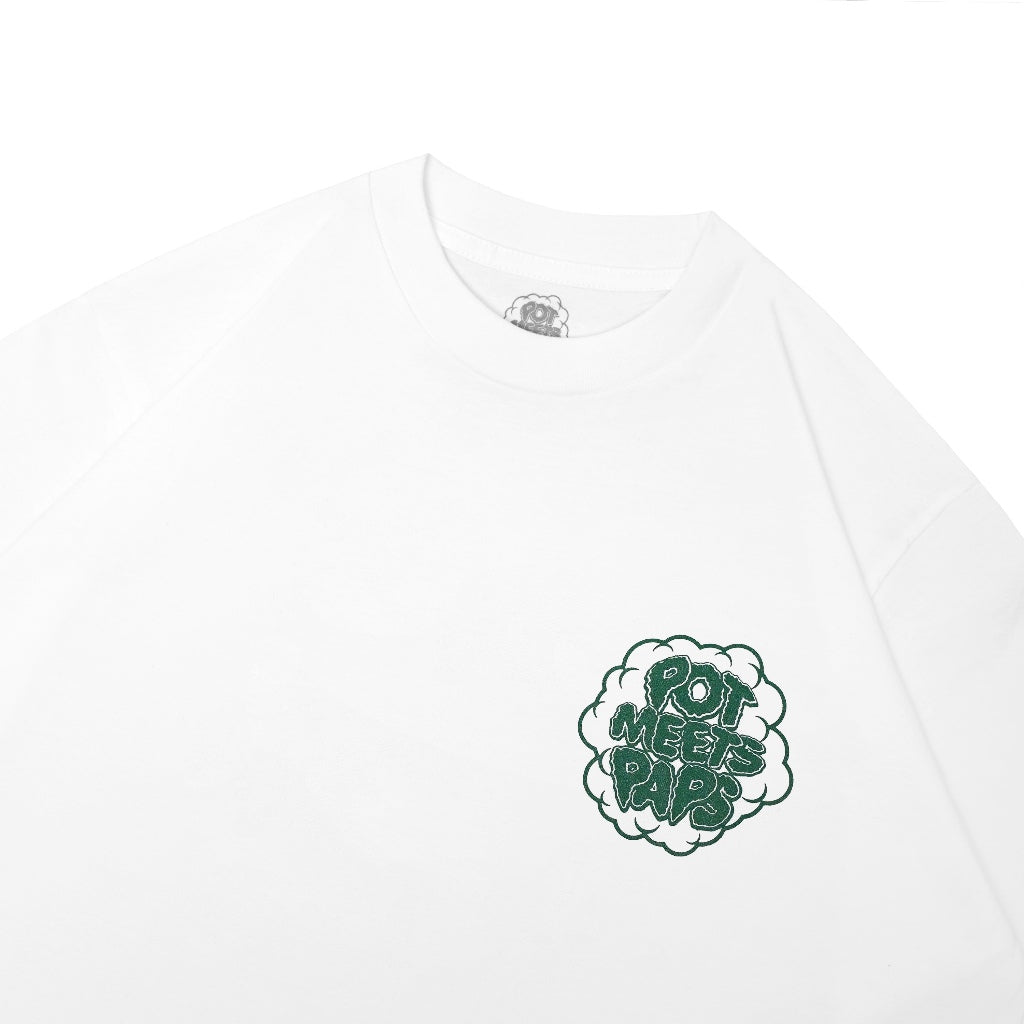 Pmp x The Paps - Pot Meets Paps Tee White