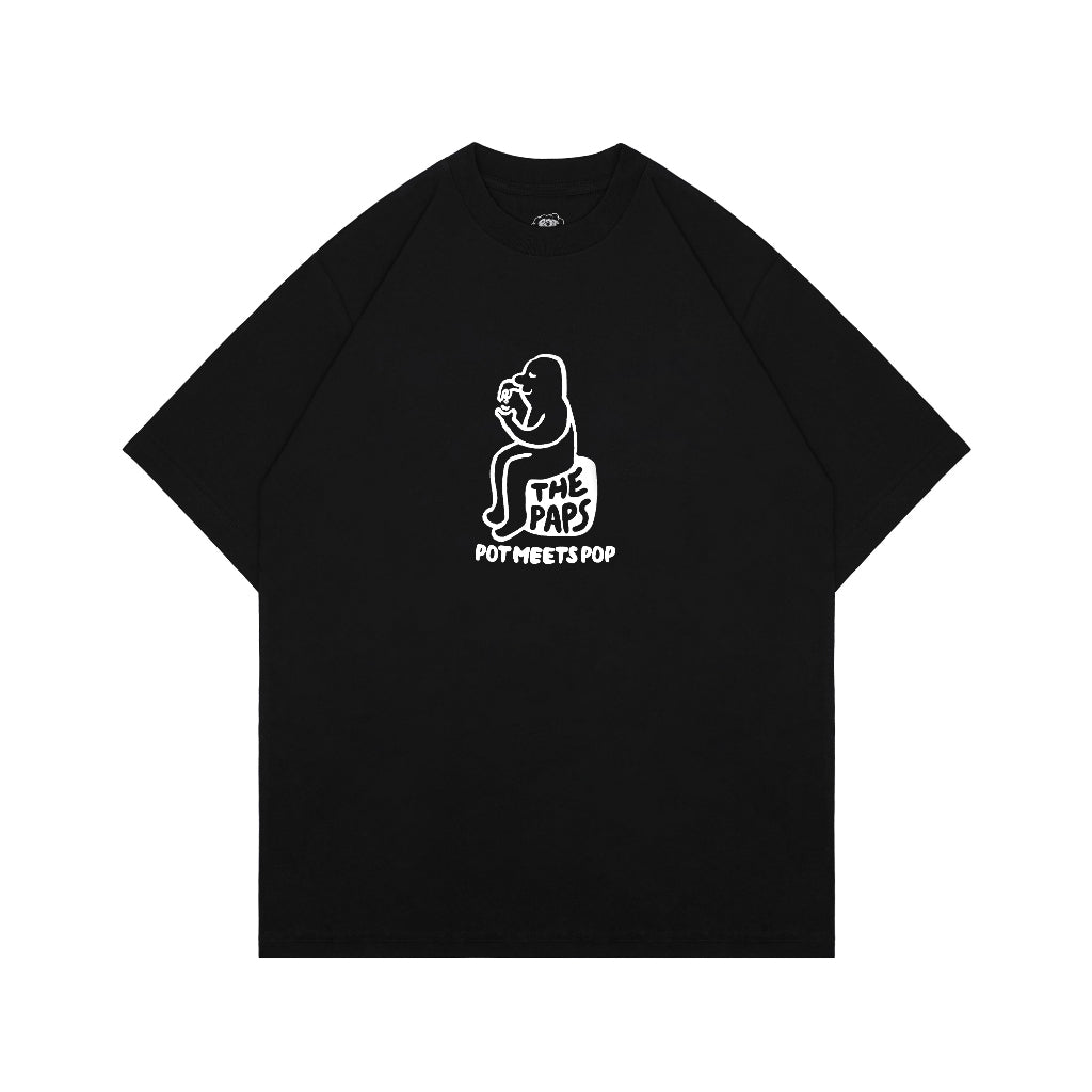 Pmp x The Paps - Pot Meets Paps - Roll Tee Black