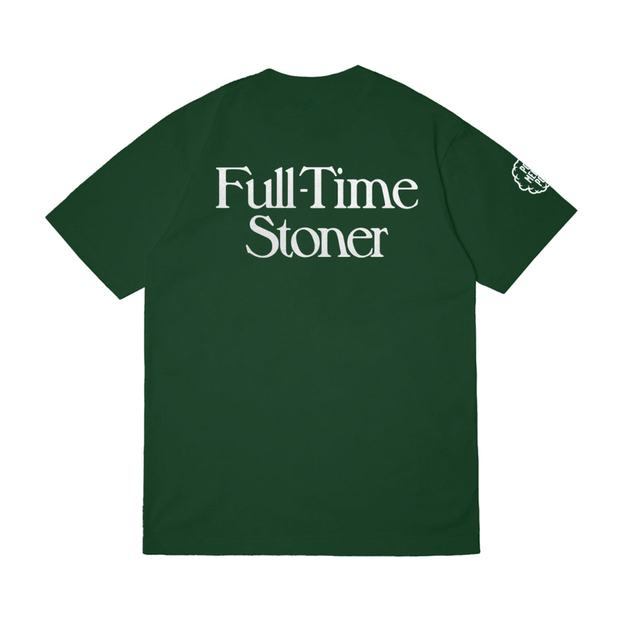 Pot Meets Pop Kaos Lengan Pendek -Full Time Stoner Tee Green Fw25 - T'shirt