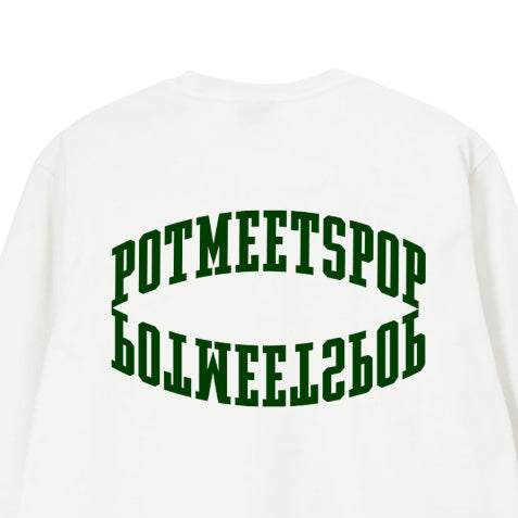 Pot Meets Pop Kaos Lengan Panjang - Arch Tee Ls White Fw25 - Longsleeve