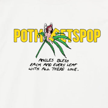 Pot Meets Pop Kaos Lengan Panjang - Leaf Logo Tee Ls White Fw25 - Longsleeve