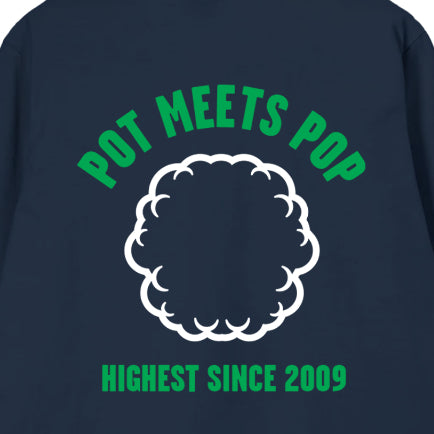 Pot Meets Pop Kaos Lengan Panjang - Smoke Logo Ls Tee Navy Fw25 - Longsleeve