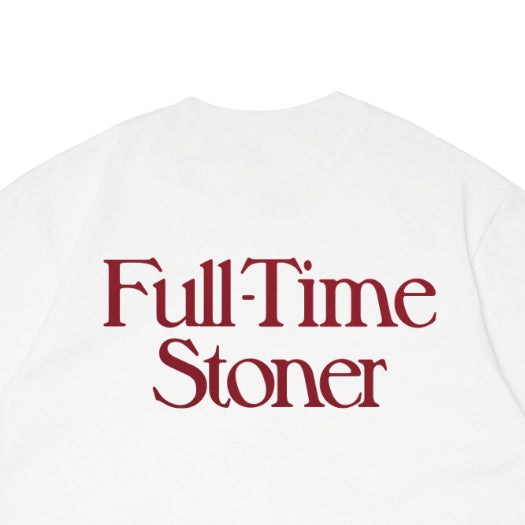 Pot Meets Pop Kaos Lengan Pendek - Full Time Stoner Tee White Fw25 - T'shirt