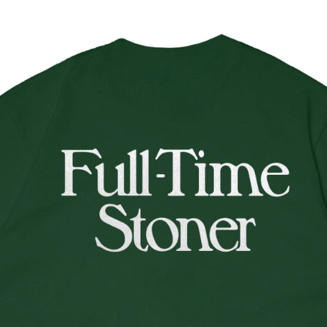 Pot Meets Pop Kaos Lengan Pendek -Full Time Stoner Tee Green Fw25 - T'shirt
