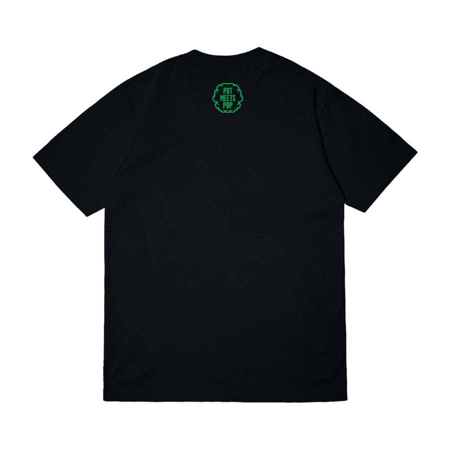 Pot Meets Pop Kaos Lengan Pendek - Modern Day Hippie Tee Black Fw25 - T'shirt